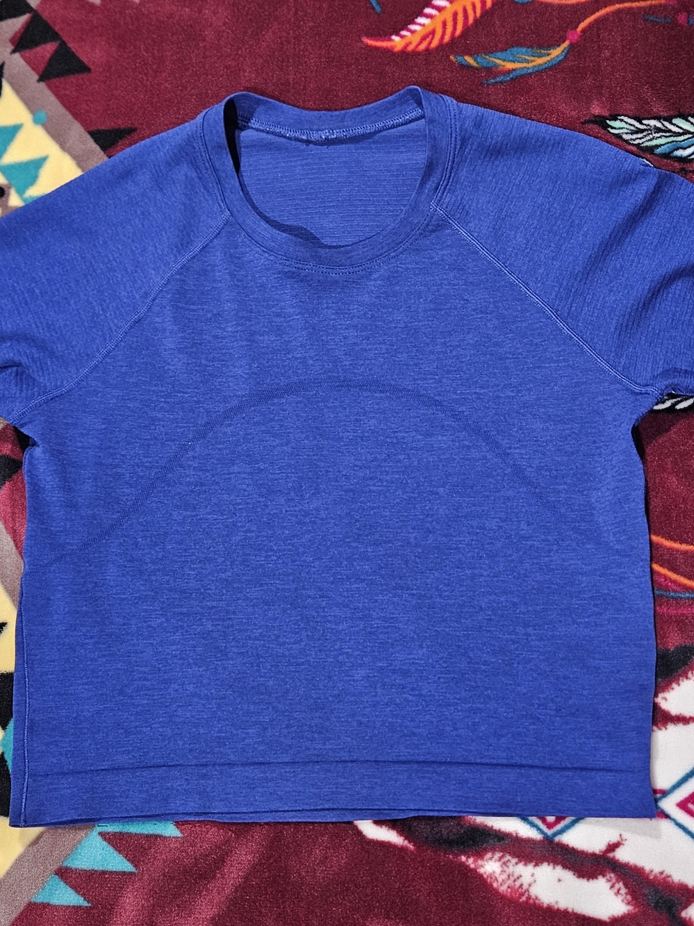 lululemon athletica Blue Cropped Crew Neck Top - Picture 1 of 3